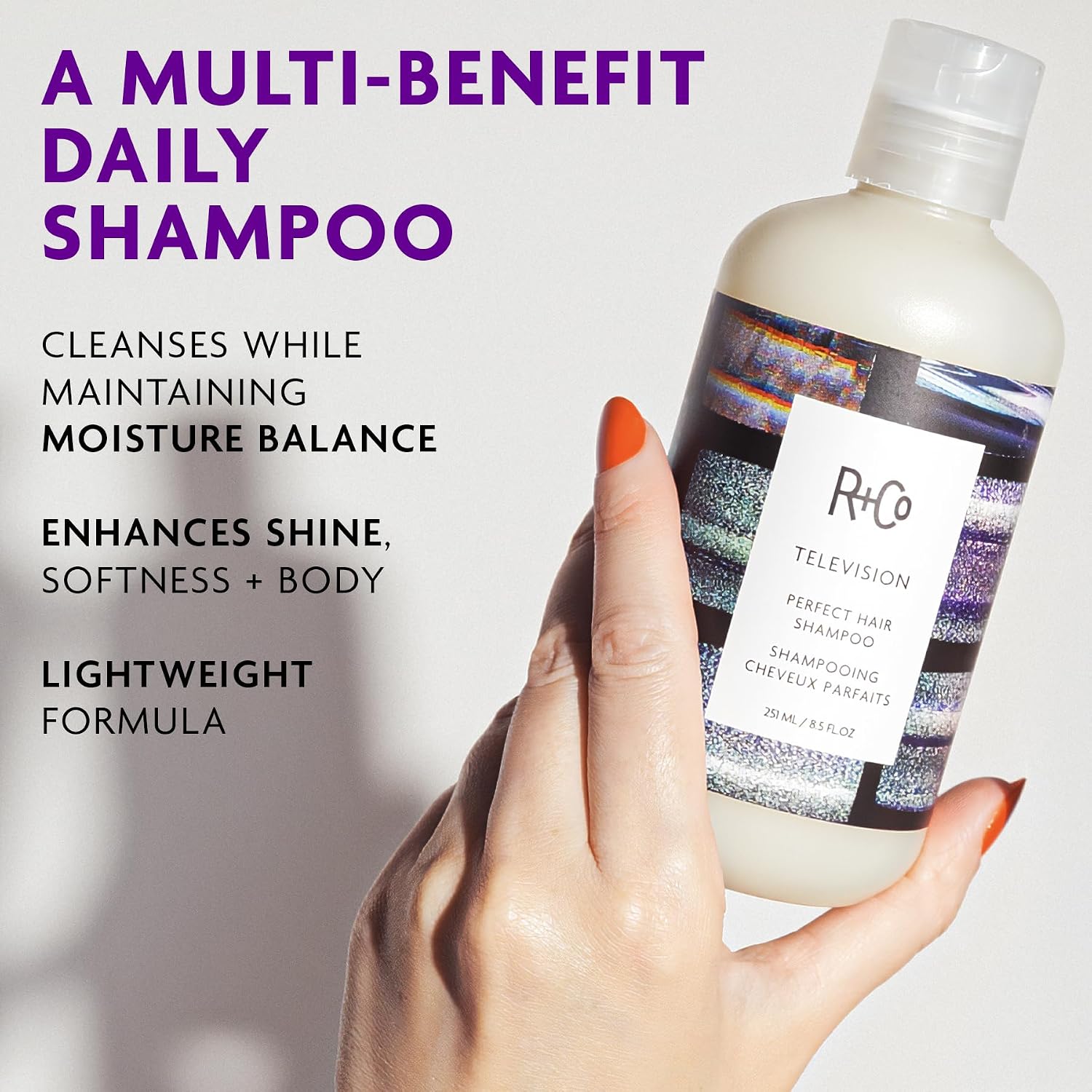 R+Co Television Perfect Hair Shampoo – Hydrating & Smoothing Hair Cleanser, Adds Shine & Softness, All Hair Types