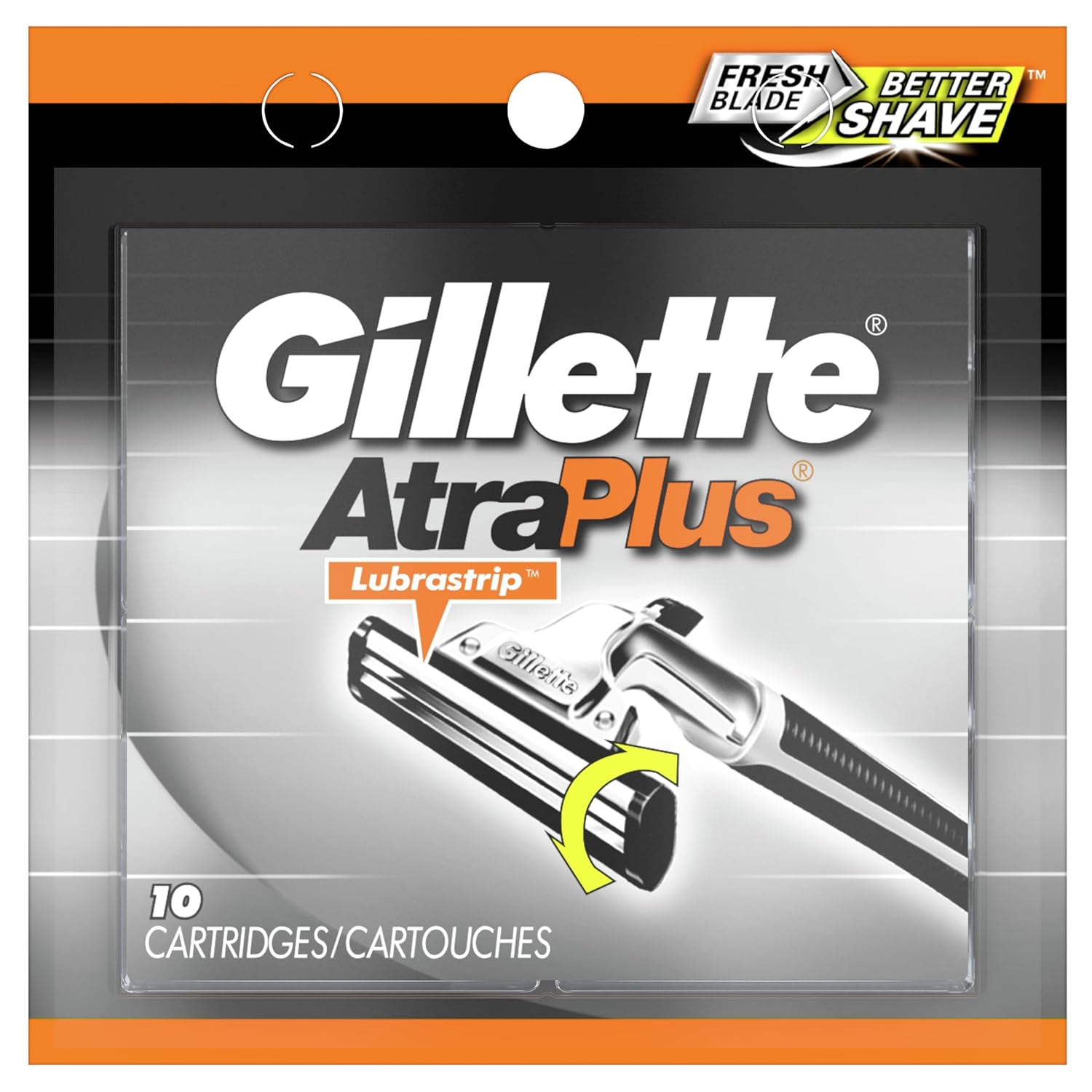 Gillette AltraPlus Mens Razor Blade Refills, 10 Count, Lubra-Soft Strip for Smoothness and Comfort
