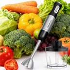 Upgrand 1100W 5-In-1 Immersion Blender Handheld, Black | 30 Speed Stick Blender With Turbo, 15,500 Rpm, Includes Whisk, Milk Frother, 500Ml Chopper & 600Ml Beaker