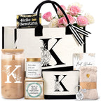 Birthday Gifts for Women, Monogrammed Initial Gift for Teacher Wife Mom, Tote Bag