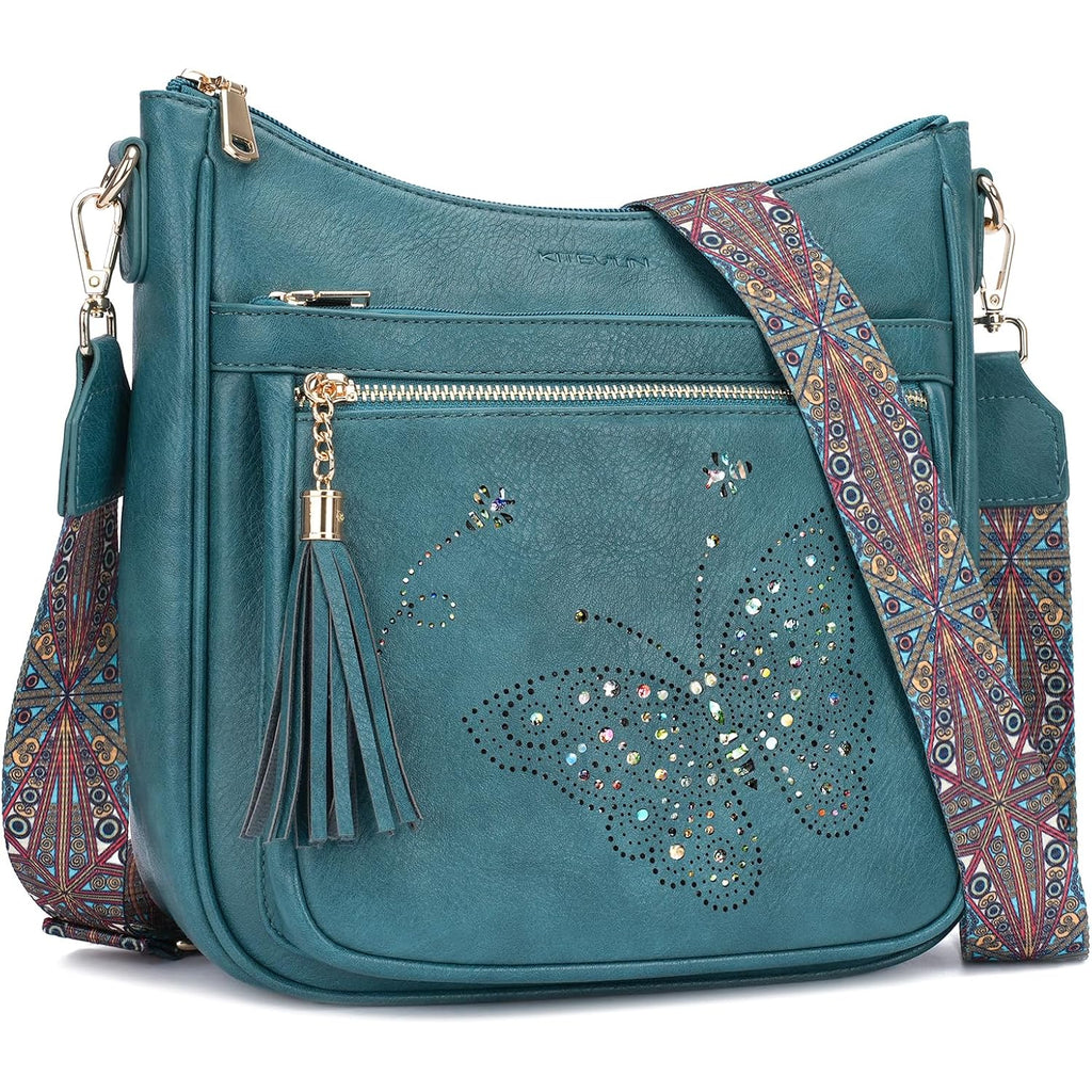 Medium Crossbody Bags For Women Trendy, Women'S Butterfly Shoulder Handbags With Tassel