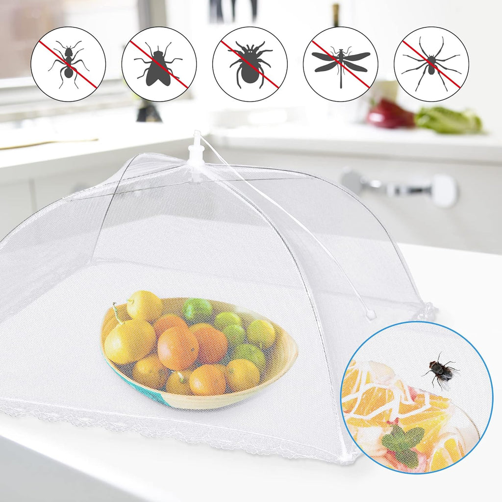 10 PACK Mesh Food Covers for Outside, Food Covers Outdoors Pop-up Food Tents 2 Extra Large (40"x24") & 8 Large (17"x17") for Picnic, Camping Supplies