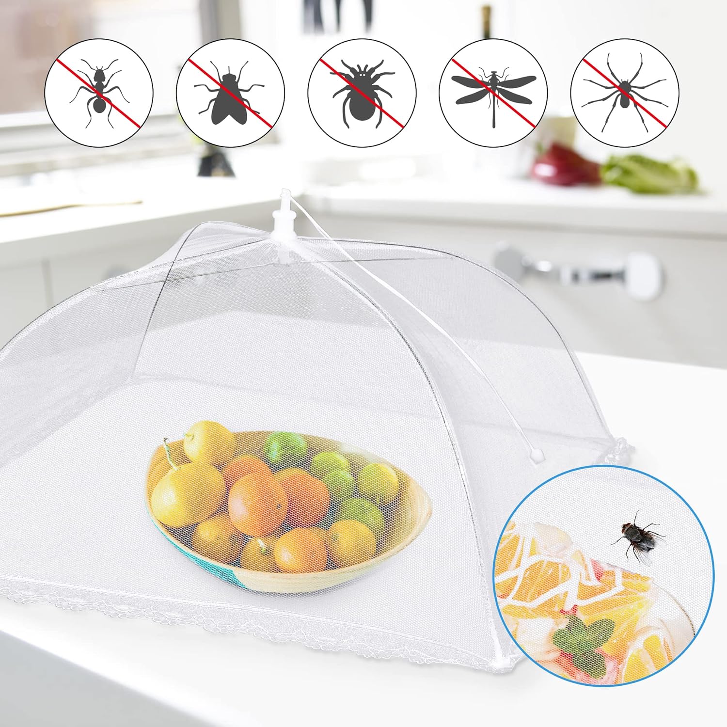 10 PACK Mesh Food Covers for Outside, Food Covers Outdoors Pop-up Food Tents 2 Extra Large (40"x24") & 8 Large (17"x17") for Picnic, Camping Supplies