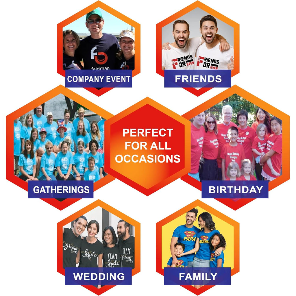 Personalized Image/Text For Your Company/Wedding/Greetings With Digital Printing | Unisex Adult | Custom T-Shirt