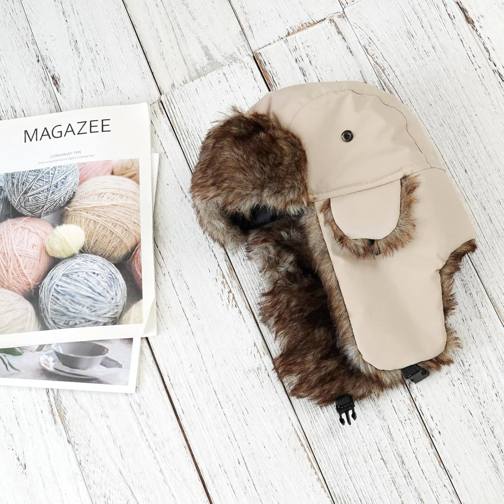 ONWAY Trapper Hat Winter Hats for Women Men with Faux Fur Ear Flaps