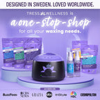 Tress Wellness Waxing Kit for Sensitive Skin, Safe for Face & Skin, Prep & Aftercare Spray, Easy to Use, At-Home Kit for Face, Bikini, Brazilian & Full Body - Digital Display, Black Purple Flower