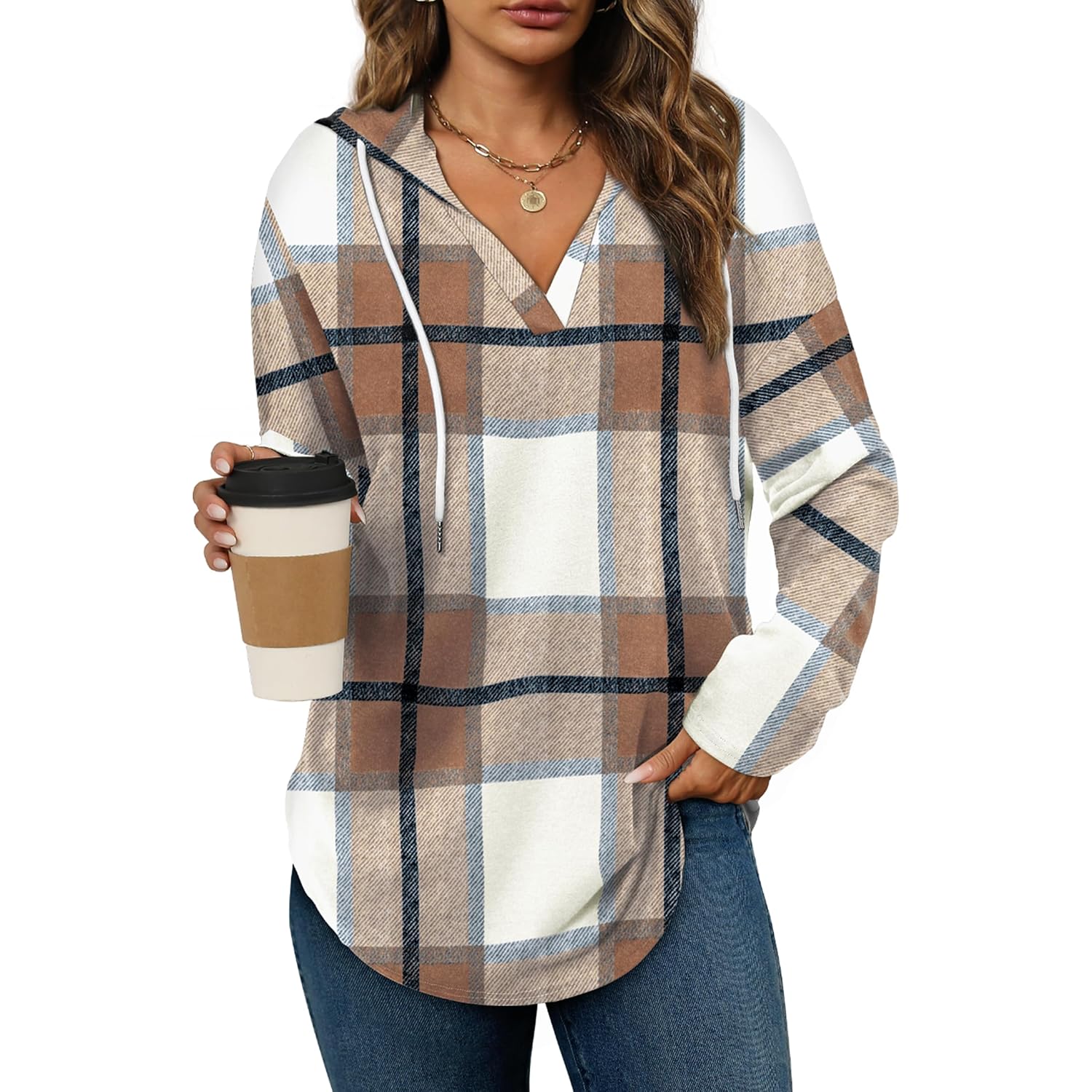 Bofell Womens Fashion Tops Hoodies For Women Pullover Oversized Sweatshirts Long Sleeve Shirts Loose Fit