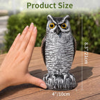 Offo Fake Owls, Plastic Owl Statue To Decorate The Garden, Porch Pool Patio Yard, Halloween Decorations For Outdoor Garden, 8.3-Inch Height, Brown And White