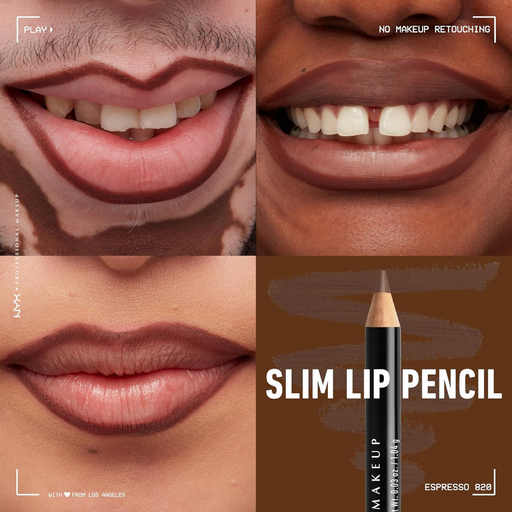 Nyx Professional Makeup Slim Lip Pencil, Long-Lasting Creamy Lip Liner - Espresso