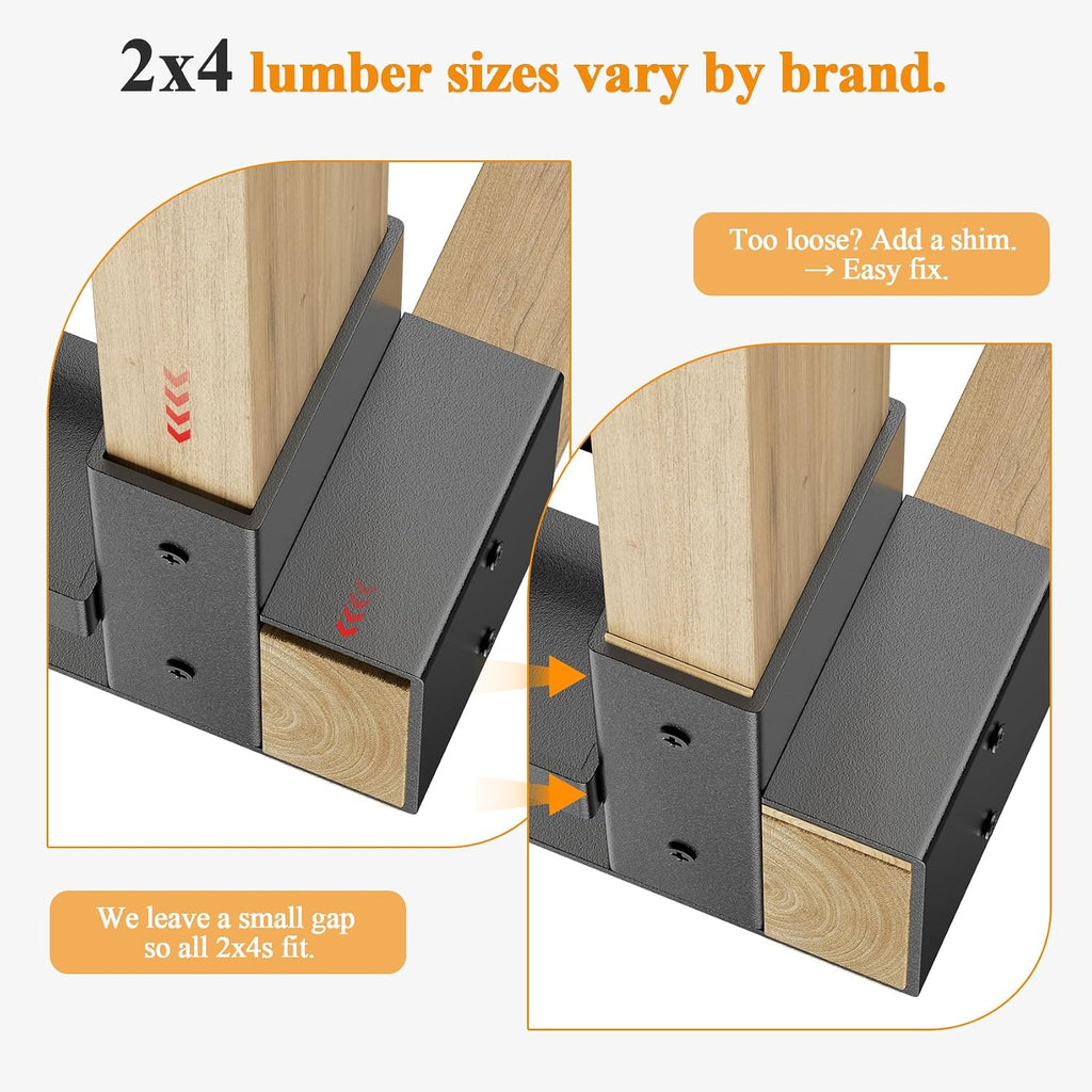 Mr Ironstone Firewood Rack Outdoor Indoor, Adjustable To Any Length Firewood Log Rack Brackets Kit, Heavy Duty Fire Wood Storage Racks, Fireplace Wood Holder For Patio Deck