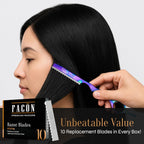Facón Hair Razors For Cutting Hair - Professional Styling Razor Kit With 11 Replacement Blades, Stainless Steel Hairs Cutting Tool For Salon & Home, Premium Cutting Thinning Texturizing Faether Razor