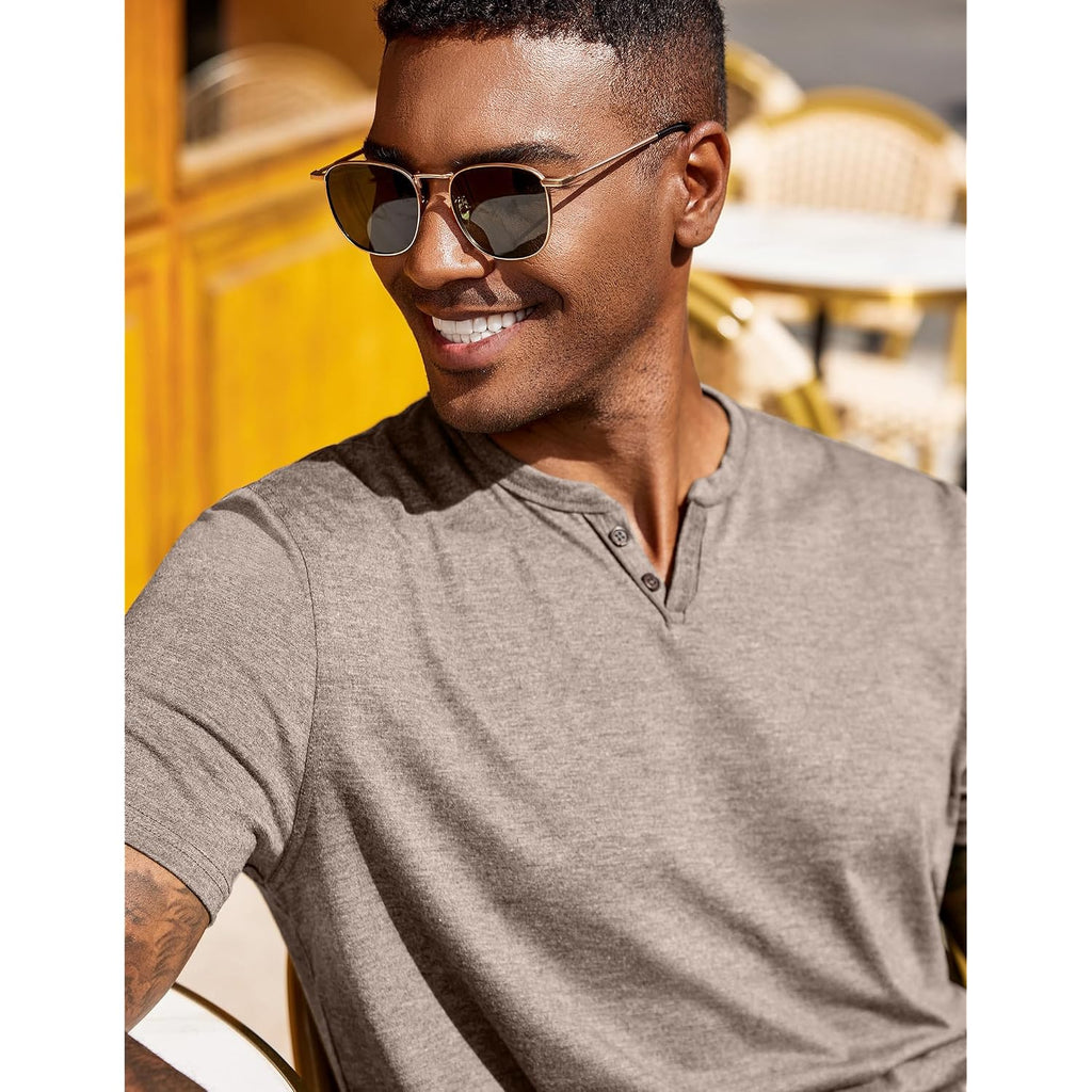 Coofandy Men'S T Shirts Short Sleeve Casual V Neck T-Shirt Soft Notch Neck Tee Classic Plain Shirts