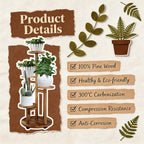 5 Tiered Tall Plant Stand For Indoor, Wood Plant Shelf Corner Display Rack, Multi-Tier Planter Pot Holder Flower Stand For Living Room Balcony Garden Patio (Brown)