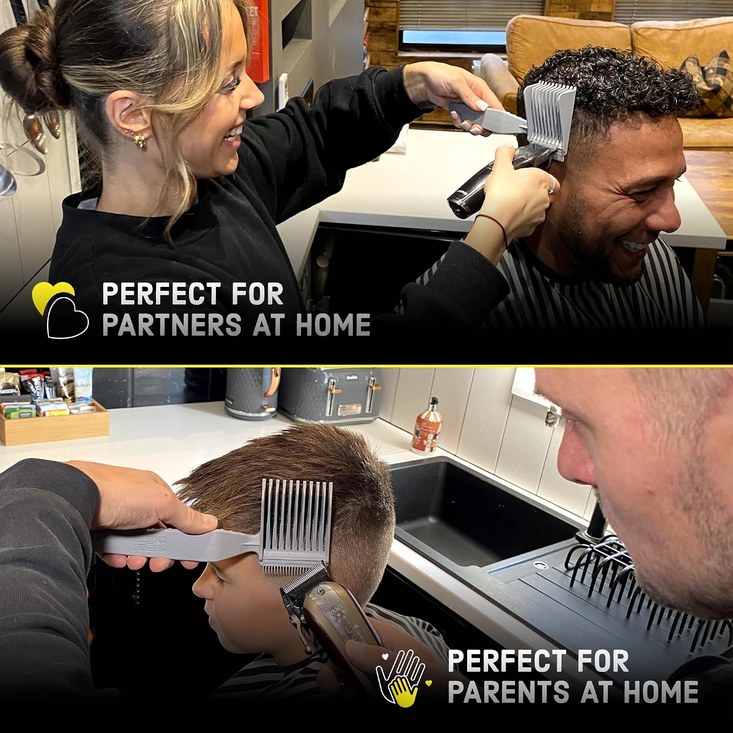 Blend Frend Original – Left Handed Professional Hair Blending Tool (Grade 1 – 3Mm) | Seamless Fade & Taper Guide | Easy Diy Haircuts For Men & Boys | Works With All Clippers