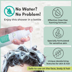 Nurture Rinse Free Body Wash & Shampoo With Aloe | Hospital Grade Hair & Body Waterless Cleansing Foam For Women, Camping, Elderly & Hospital Patients | Shower Bath & Hand Soap For Sensitive Skin