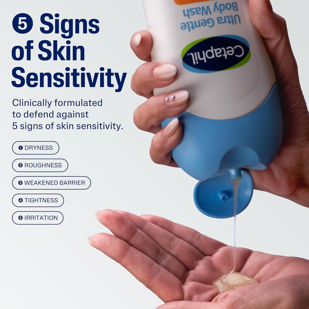 Cetaphil Ultra Gentle Relaxing Body Wash, For Dry To Normal, Sensitive Skin, 16.9Oz, With Aloe Vera, Calendula, Vitamin B5, Hypoallergenic, Dermatologist Tested