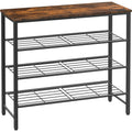 Kitsure Shoe Rack For Closet, Rustic Brown Shoe Organizer With Leveling Feet, Sturdy & Rust-Proof Shoe Storage For Entryway, Bedroom, Living Room, 29.5" X 11.4" X 24.8", Brown