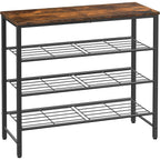 Kitsure Shoe Rack For Closet, Rustic Brown Shoe Organizer With Leveling Feet, Sturdy & Rust-Proof Shoe Storage For Entryway, Bedroom, Living Room, 29.5" X 11.4" X 24.8", Brown