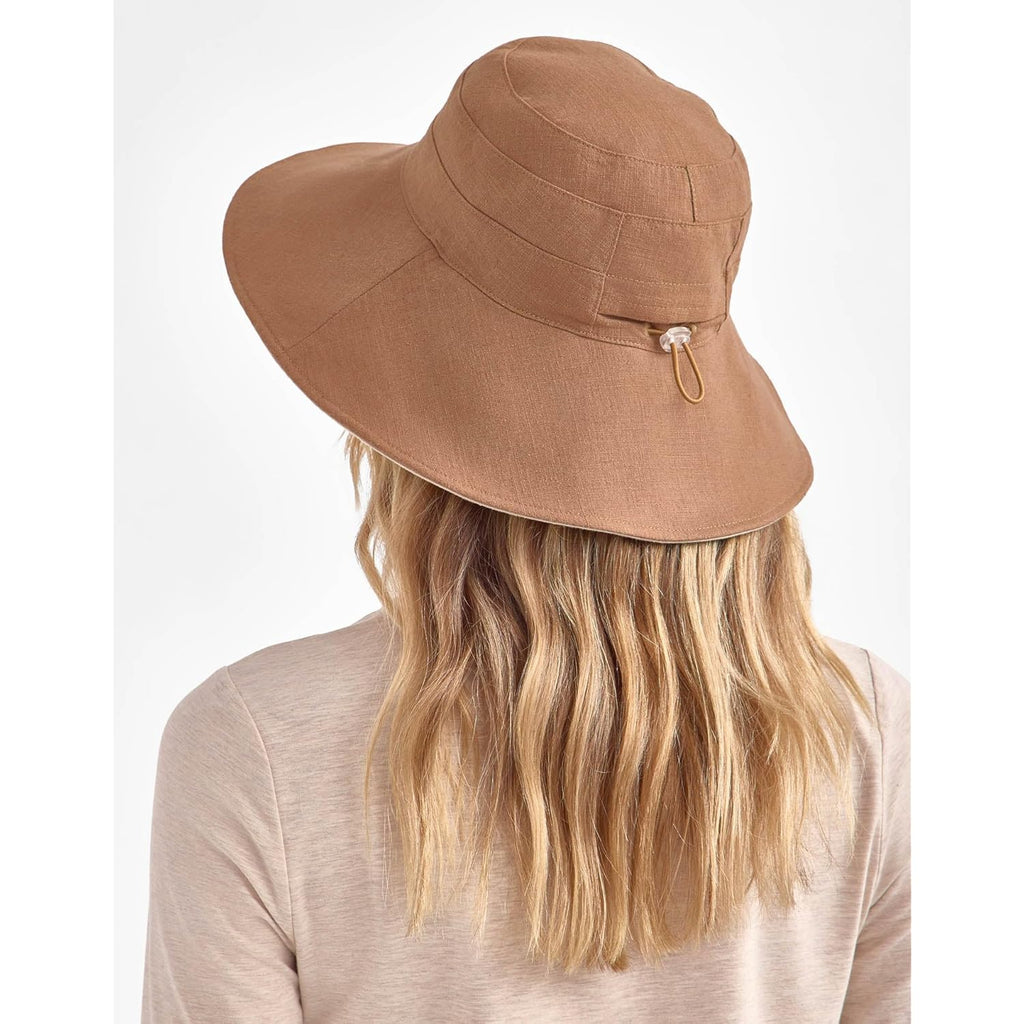 Solbari Resort Wide Brim Sun Hat UPF 50+ Packable UV Protection, Adjustable Size, Ponytail Opening, Stylish, Breathable