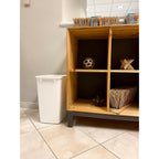 Rubbermaid Small Kitchen Bathroom Trash Can, 9 Gallons, White, Waste Basket for Under Counter/Kitchen/Office/Bedroom/Bathroom