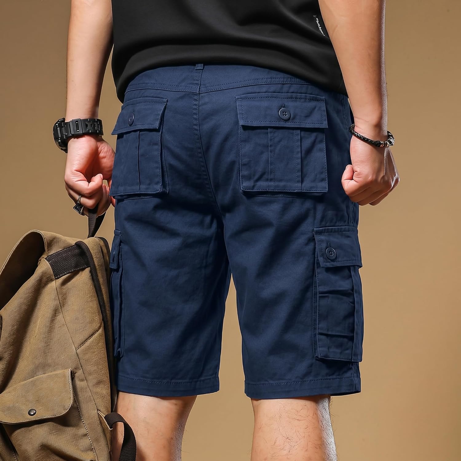 Vtuaol Men'S Cargo Shorts With Multi Pockets Casual Cotton Fishing Hiking Work Shorts