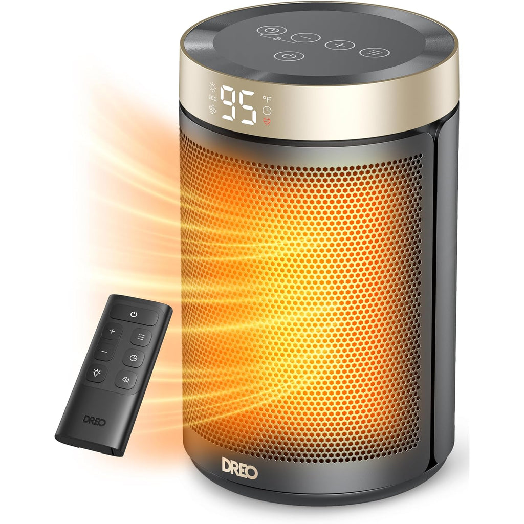 Dreo Space Heater, Portable Electric Heaters For Indoor Use With Thermostat And Remote, 2024 Upgraded, Digital Display, 12H Timer, 5 Mode, 1500W Ptc Ceramic Fast Safety Heat For Office Bedroom Home