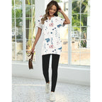 Womens Tunics or Tops to Wear with Leggings Short Sleeve V Neck Long T-Shirts with Pockets 2026 Spring Shirts