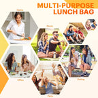 Lunch Bag For Women & Men Adult Insulated Lunch Box, Small Leakproof Cooler Food Lunch Containers Reusable High Capacity Lunch Tote Bags For Work, Travel, Outdoor (Grey)
