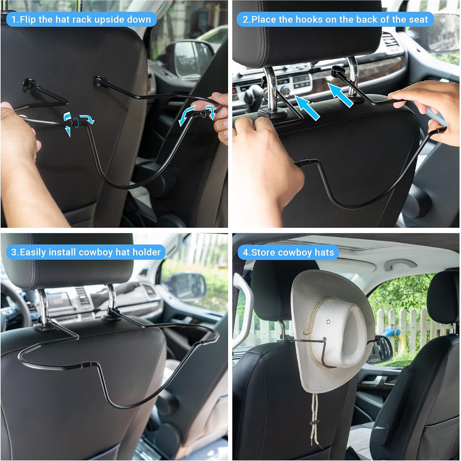 Cowboy Hat Holder For Suv And Car - Maintain Hat Shape - Truck Accessories