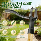 Weed Puller Tool, Stand Up Heavy Duty Weed Remover Tool With Long Handle & 4-Claw Steel Head, Bamboo Garden Hand Weeding Tool - Easily Remove Weeds Without Bending, Pulling,Or Kneeling
