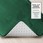 Clara Clark 3 Piece Bathroom Rugs Bath Mat Set, Velvet Memory Foam Bath Mats for Bathroom - Non-Slip, PVC Backing Bath Rugs, Washable - Dries Quickly, Green