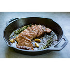 Lodge Seasoned Cast Iron Dual Handle Pan 12 Inch - Cast Iron Frying Pan - Even Heat Distribution - Oven & Stovetop Safe - PFAS-Free, Non-Toxic Cookware