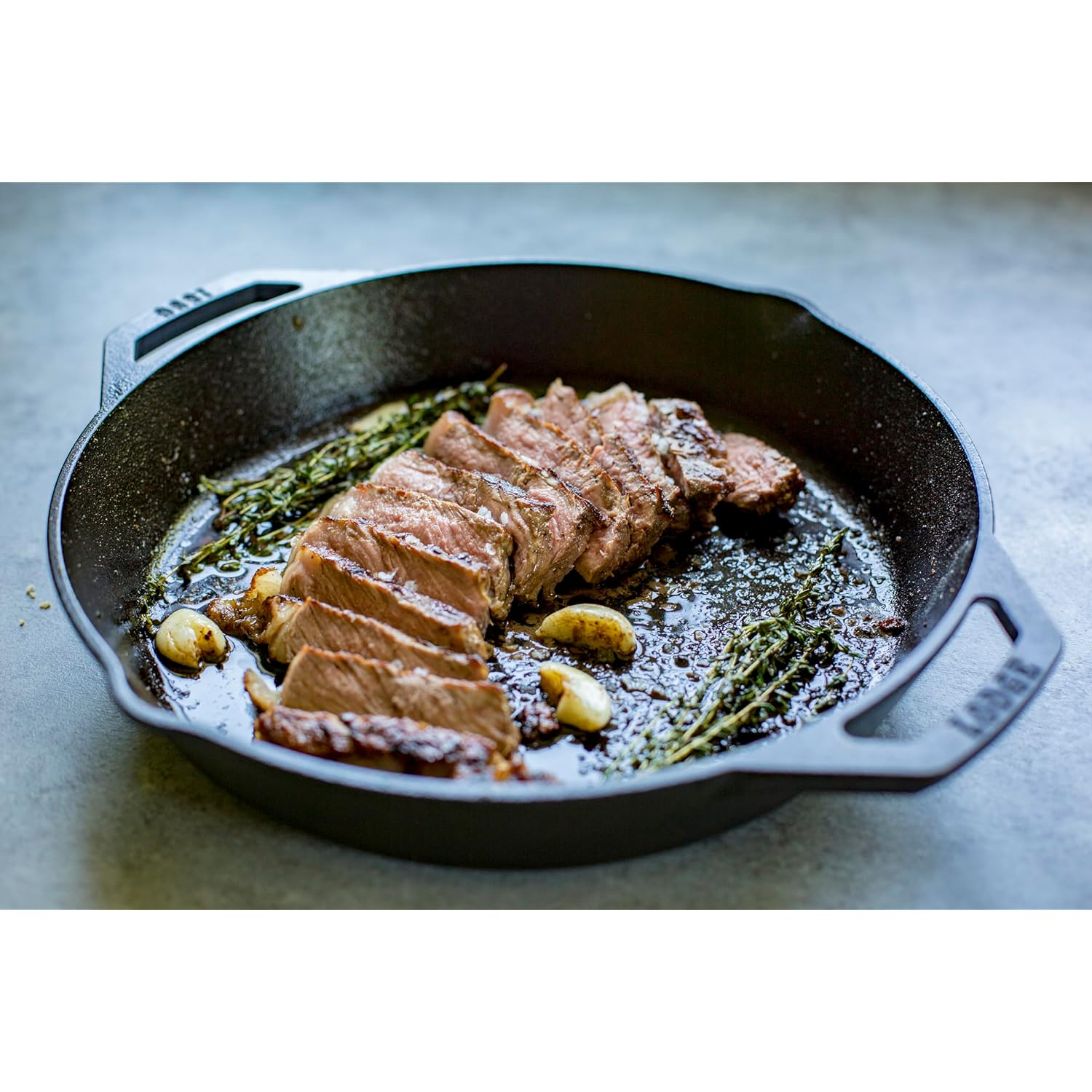Lodge Seasoned Cast Iron Dual Handle Pan 12 Inch - Cast Iron Frying Pan - Even Heat Distribution - Oven & Stovetop Safe - PFAS-Free, Non-Toxic Cookware