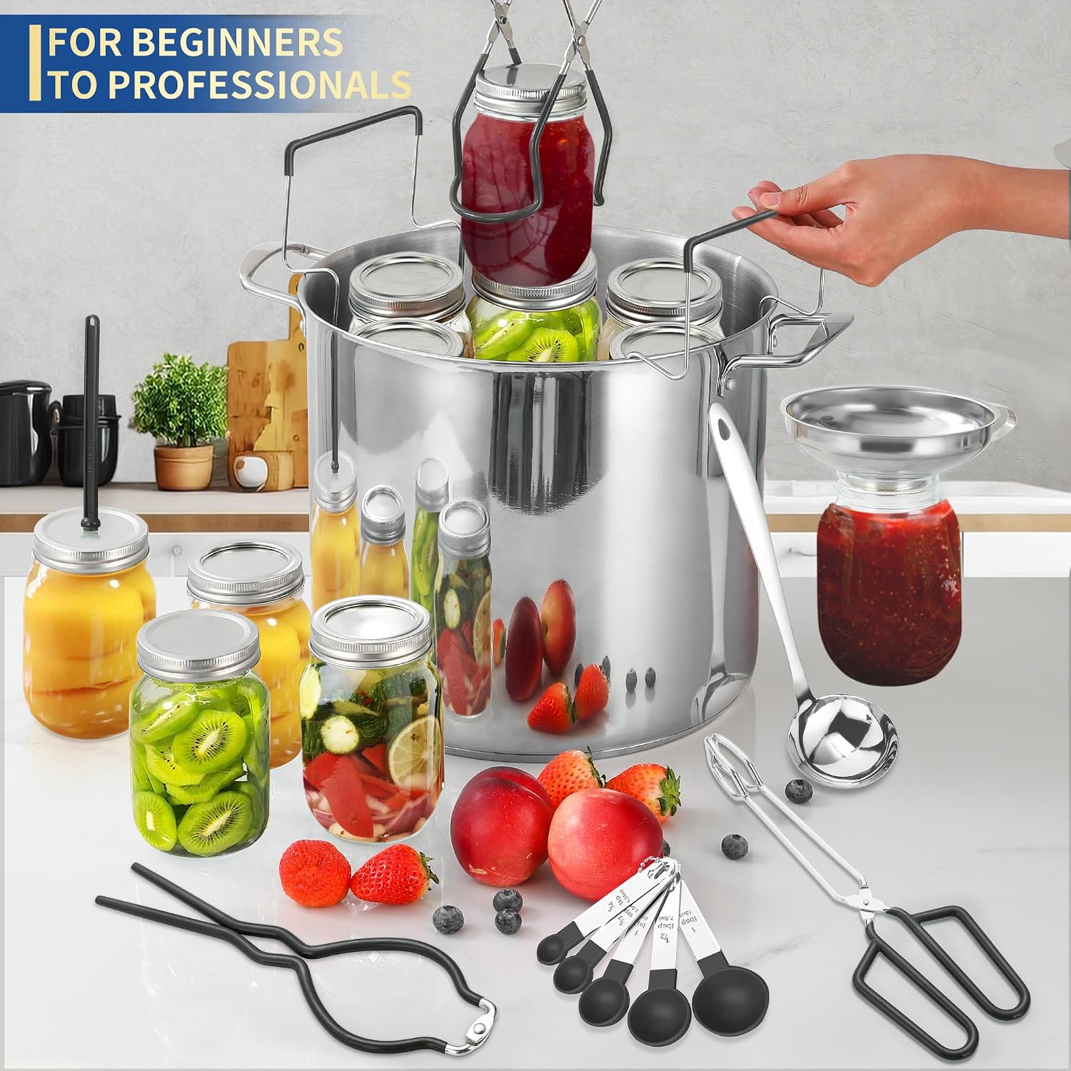 Gemfino Canning Supplies Starter Kit With Canning Rack,Canning Kit For Beginners