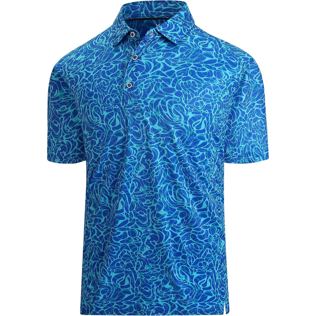 Damipow Premium Golf Shirts For Men Dry Fit Performance Polo Short Sleeve Collared Shirt