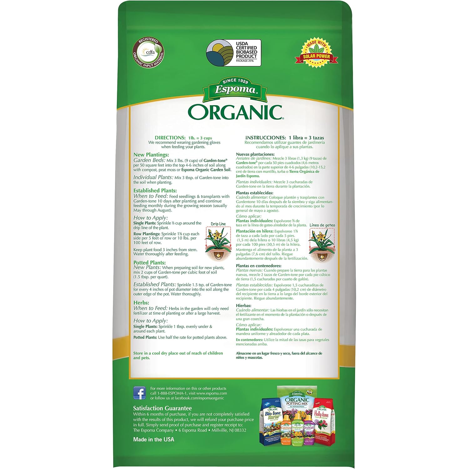 Espoma Organic Garden-Tone 3-4-4 Organic Fertilizer For Cool & Warm Season Vegetables And Herbs. Grow An Abundant Harvest Of Nutritious And Flavorful Vegetables – 4 Lb. Bag.