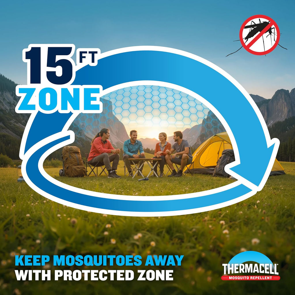Thermacell Mosquito Portable Repeller; Includes 12-Hour Refill; 15 Foot Zone Of Protection; Highly Effective Mosquito Repellent; Bug Spray Alternative; Scent Free