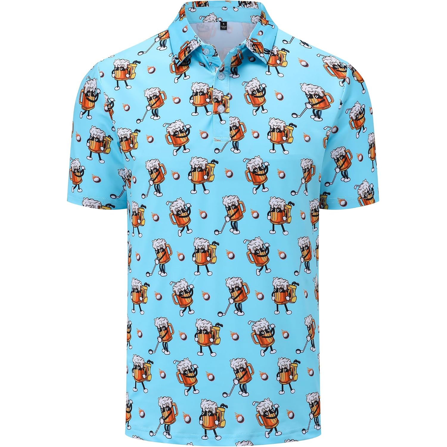 Men'S Golf Polo Shirts Funny Golf Shirts For Men Performance Moisture Wicking Quick Dry Athletic Short Sleeve Shirts