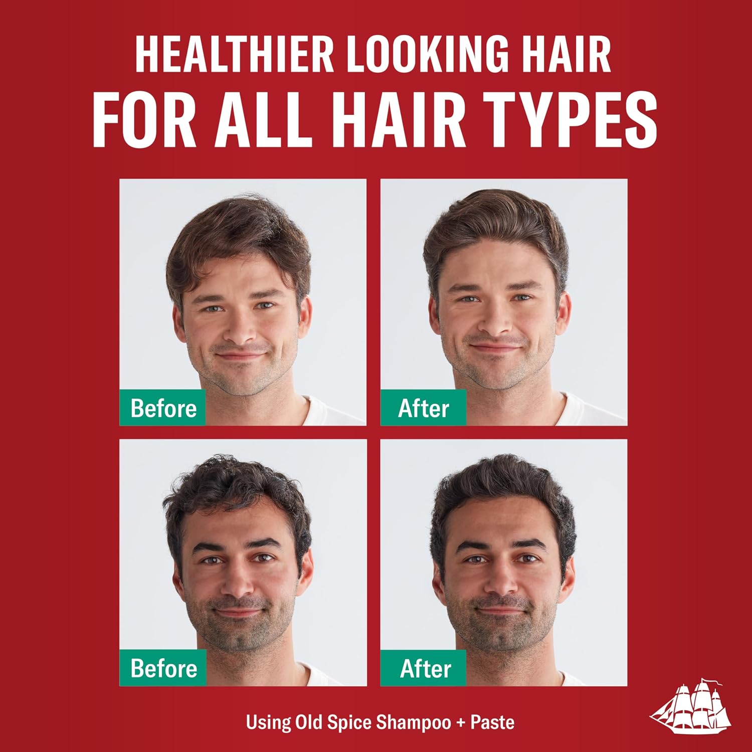 Old Spice Mens Tea Tree Shampoo, For All Hair Types, Healthier, Fuller, More Moisturized Looking Hair, 21.9 Fl Oz Each, Twin Pack