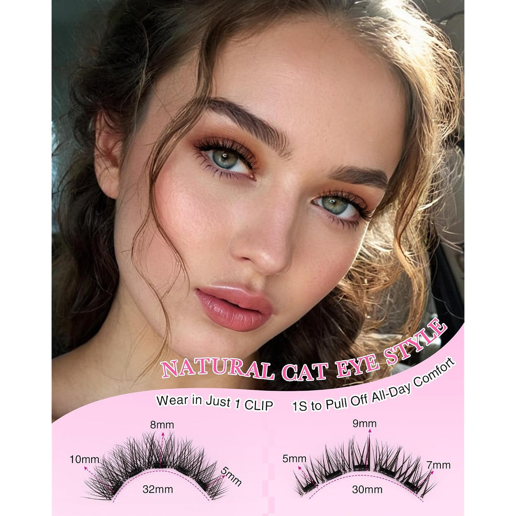 Emeda Magnetic Eyelashes Natural Look No Glue Reusable Magnetic Lashes With Applicator, Faux Mink Lashes Lightweight & Comfortable For Women Sensitive Eyes Daily Makeup With Mirror Case (11)