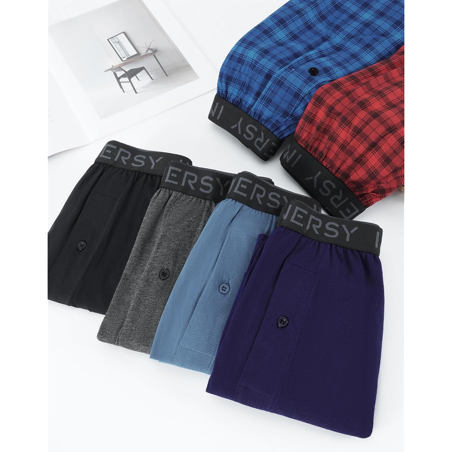 Innersy Big And Tall Cotton Boxers For Men Moisture Wicking Loose Fit Underwear 4-Pack