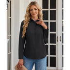 Siliteelon Button Down Shirts For Women Stain Shield Long Sleeve Dress Shirts Wrinkle-Free Collared Work Office Blouses