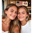 250th Anniversary Dangle Earrings for Women, Patriotic American Flag Teardrop Womens Earrings for 4th of July, Independence Day Party Outfit Jewelry Lightweight Celebration Present