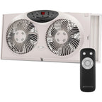 Bionaire Window Fan With Reversible Airflow Blades – 3-Speed Settings, Programmable Thermostat, Led Display, Remote Control, Fits 24–36" Windows, No Assembly Required