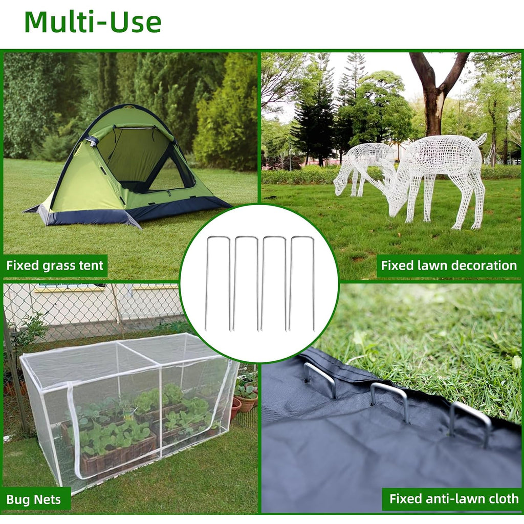 30 Pack Lawn Staples, Premium Garden Landscape Staples, Galvanized Heavy-Duty Gauge Stakes, U-Shaped Tent Stakes, Anti-Rust Fence Netting Pins Ground Spikes, Sod Pins