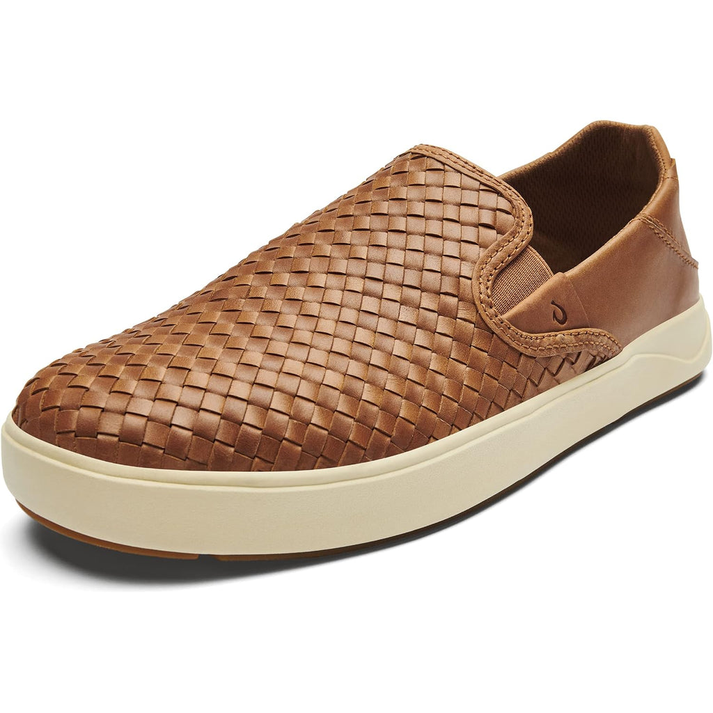 Olukai Lae'Ahi Lauhala Men'S Woven Leather Shoes, Versatile Everyday Leather Sneakers, Easy Slip On Design, All-Day Wear & Comfort