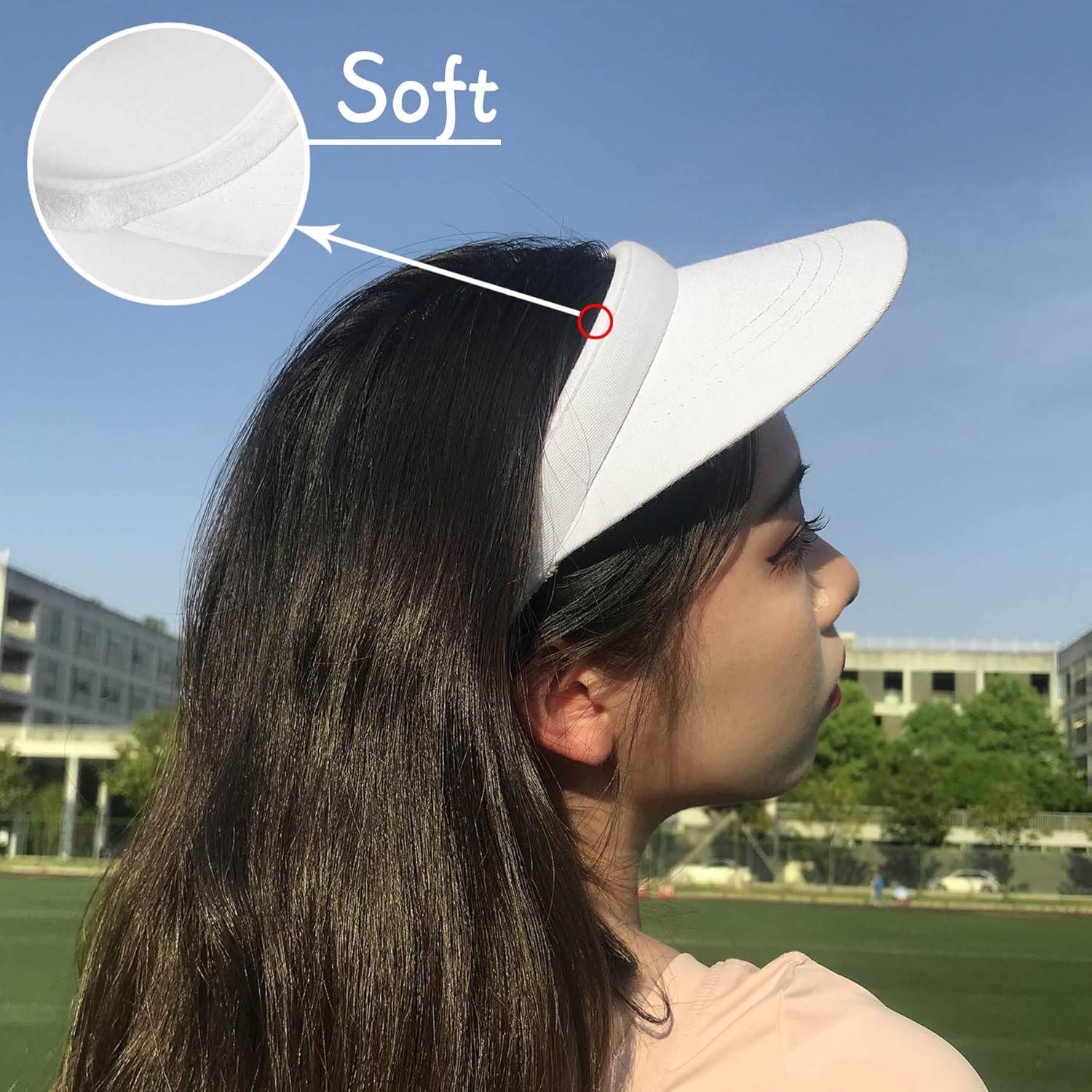 2 Pack Visor Women Men Sun Hat Clip On Visors Adjustable Sport Wide Brim Cap