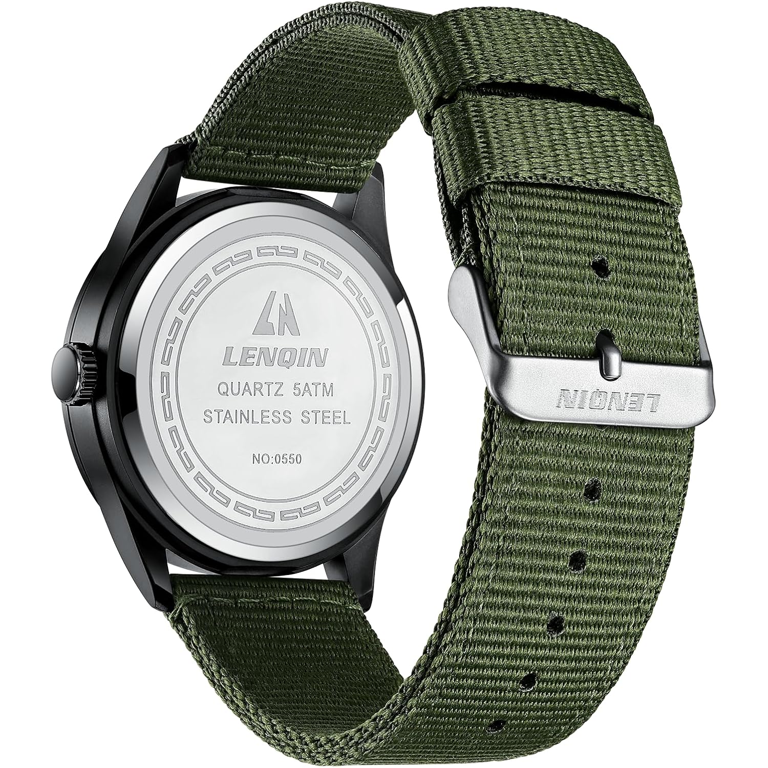 Ln Lenqin Mens Watches Unisex Military Sport Nylon Strap Stylish Luminous Fashion Analog Quartz Watch For Men Waterproof Army Tactical Casual Wristwatch