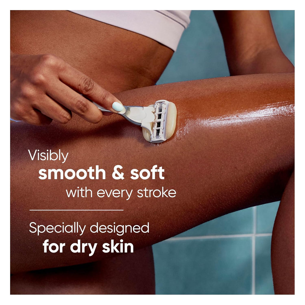Venus MoistureGlide Women's Razor Blades, With Built-in Shave Gel Bars, 4 Razor Blade Refills