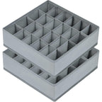 Joyoldelf Sock Drawer Organizer Divider 2 Packs Underwear Organizer, 24 Cell Closet Organizers And Storage Organizer Sock Holders Organizers For Storing Socks, Handkerchiefs, Ties, Belts (Grey)
